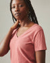 Women's Premium Slub V-Neck Tee - Red Terra